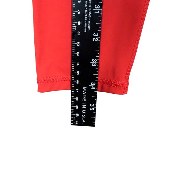 prAna Layna 7/8 High Rise Leggings Coral Red Yoga Pants Pilates | Women’s Medium - Picture 7 of 8
